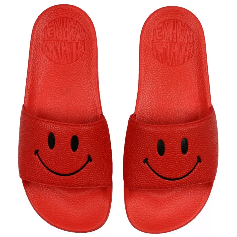 Chinatown Market Youth Smiley Slide Sandals Red